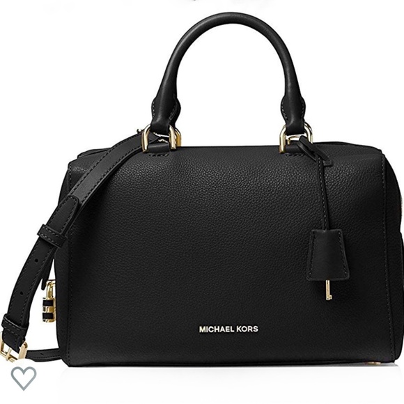 Michael Kors Handbags - Michael Kors Kirby Black Pebbled Leather Satchel
